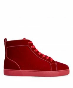 Christian Louboutin Louis Orlato Velvet High-Top Sneakers R251