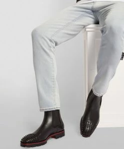 Christian Louboutin Melon Spikes Leather Ankle Boots B026 Chelsea Boots -Christian Louboutin Online Shop christian louboutin melon spikes leather ankle boots 16567611 32137760 1000