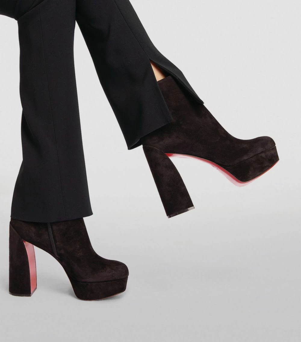 Christian Louboutin Movida Suede Boots 130 BK01 Ankle Boots 2 Christian Louboutin Movida Suede Boots 130 BK01 Ankle Boots - Image 2