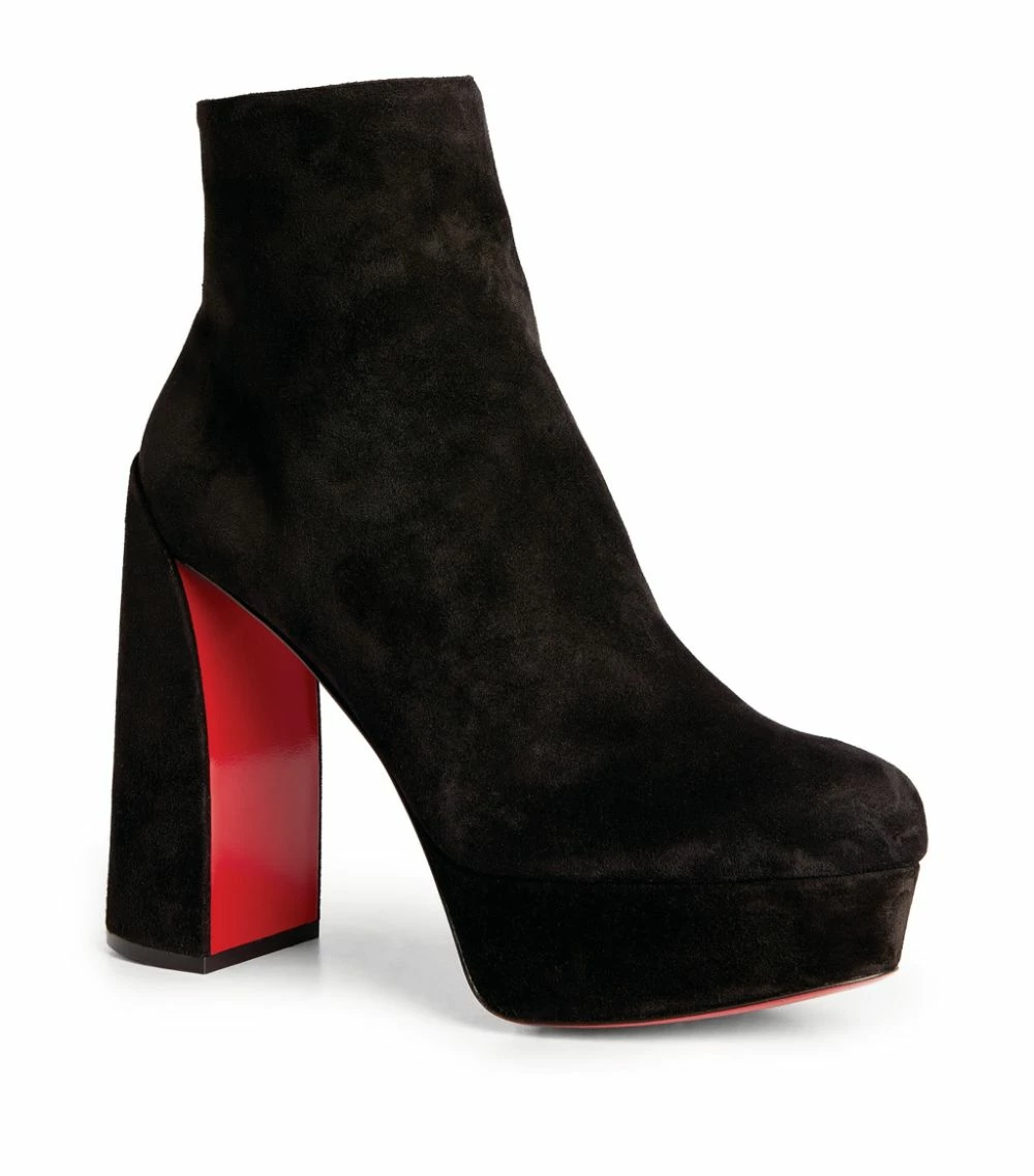 Christian Louboutin Movida Suede Boots 130 BK01 Ankle Boots 4 Christian Louboutin Movida Suede Boots 130 BK01 Ankle Boots - Image 4