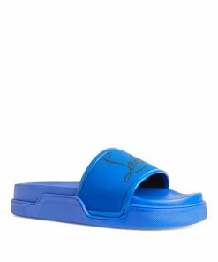 Christian Louboutin Navy Pool Slides U696 Flip Flops