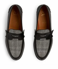 Christian Louboutin No Penny Canvas-Leather Loafers CM4V -Christian Louboutin Online Shop christian louboutin no penny canvas leather loafers 17650002 37282457 1000