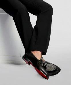 Christian Louboutin No Penny Canvas-Leather Loafers CM4V -Christian Louboutin Online Shop christian louboutin no penny canvas leather loafers 17650002 37284580 1000