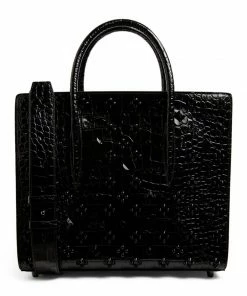 Christian Louboutin Paloma Embellished Patent Leather Tote Bag CM53 Top Handle Bags