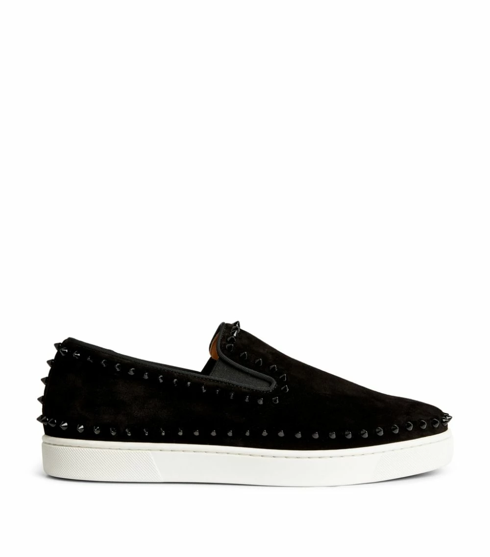 Christian Louboutin Pik Boat Studded Suede Sneakers CM53 Slip-On Sneakers 4 Christian Louboutin Pik Boat Studded Suede Sneakers CM53 Slip-On Sneakers - Image 4