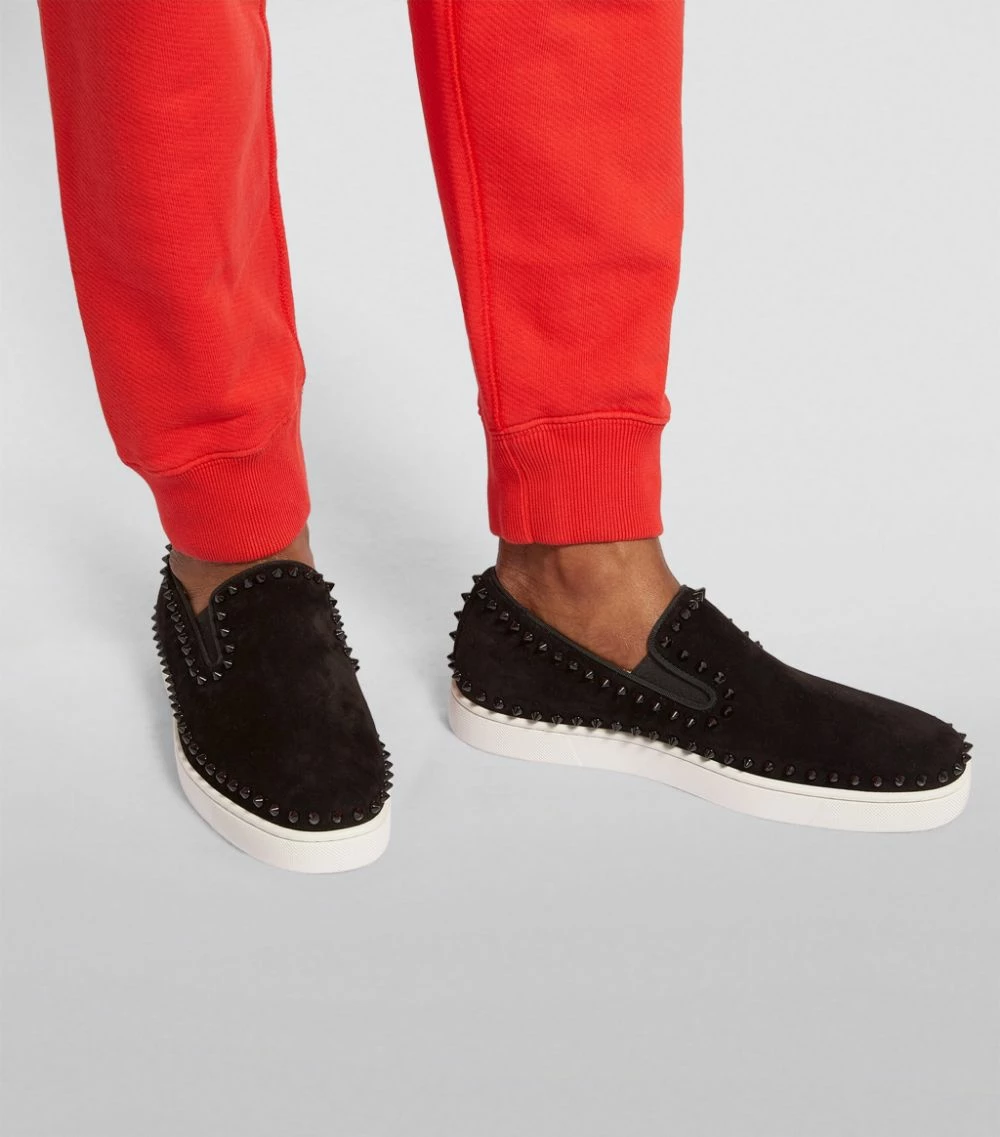 Christian Louboutin Pik Boat Studded Suede Sneakers CM53 Slip-On Sneakers 5 Christian Louboutin Pik Boat Studded Suede Sneakers CM53 Slip-On Sneakers - Image 5