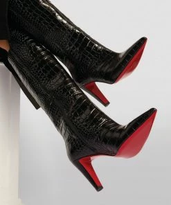 Christian Louboutin Slimini Botta Calf Ali Knee-High Boots 85 BK01 Knee High Boots -Christian Louboutin Online Shop christian louboutin slimini botta calf ali knee high boots 85 17377636 35876528 1000