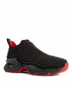 Christian Louboutin Spike Sock Leather Sneakers B026 Slip-On Sneakers