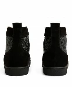 Christian Louboutin Suede Louis Strass High-Top Sneakers BK01 -Christian Louboutin Online Shop christian louboutin suede louis strass high top sneakers 16602522 32307493 1000