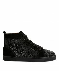 Christian Louboutin Suede Louis Strass High-Top Sneakers BK01 -Christian Louboutin Online Shop christian louboutin suede louis strass high top sneakers 16602522 32308730 1000