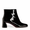 Christian Louboutin Turela Patent Leather Ankle Boots 55 BK01