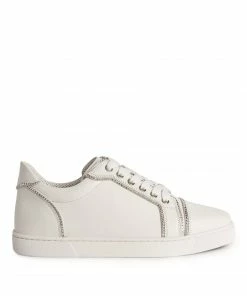 Christian Louboutin Vieira Bordo Strass Leather Sneakers W396 Low-Top Sneakers