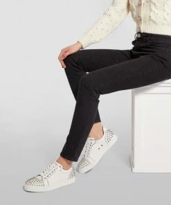 Christian Louboutin Vieira Embellished Leather Sneakers H924 Low-Top Sneakers -Christian Louboutin Online Shop christian louboutin vieira embellished leather sneakers 16572666 32158457 1000