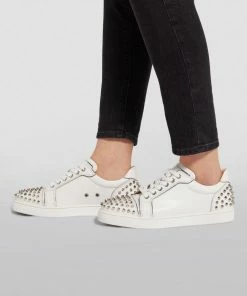 Christian Louboutin Vieira Embellished Leather Sneakers H924 Low-Top Sneakers -Christian Louboutin Online Shop christian louboutin vieira embellished leather sneakers 16572666 32158459 1000